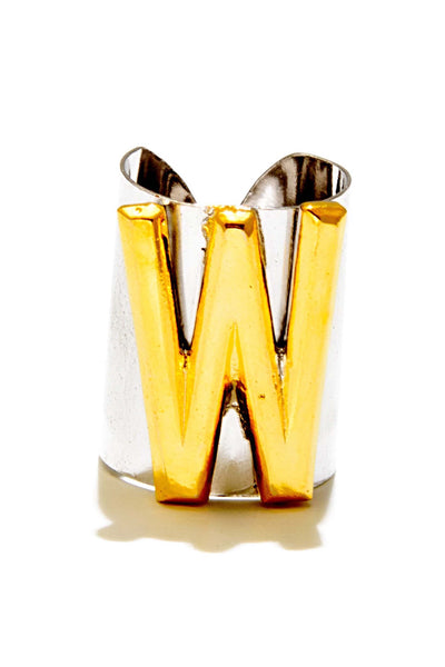 Valliyan W letter ring fashion jewellery online shopping melange singapore indian designer wear