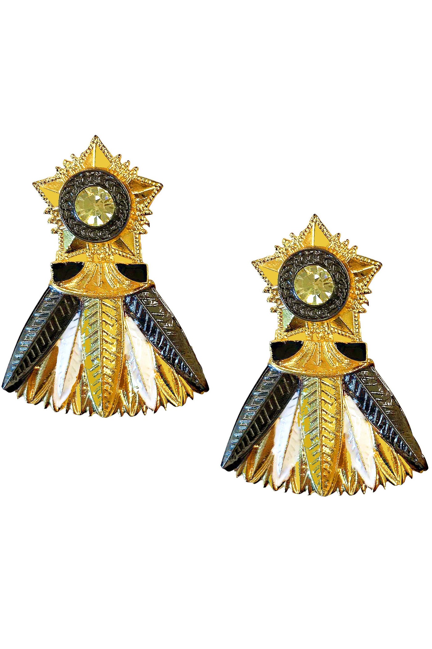Valliyan leaf studded allure earrings fashion jewellery online shopping melange singapore indian designer wear