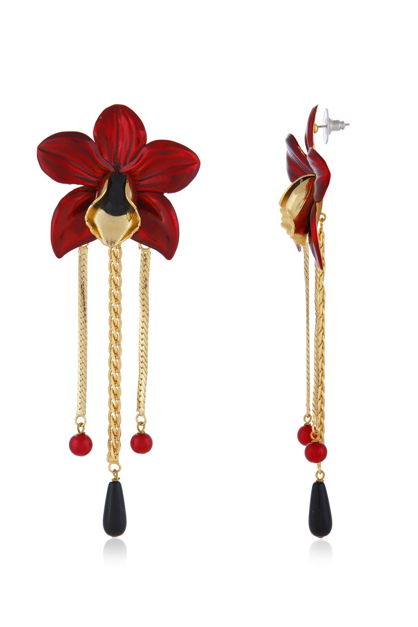 Valliyan dangling orchid earring fashion jewellery online shopping melange singapore indian designer wear