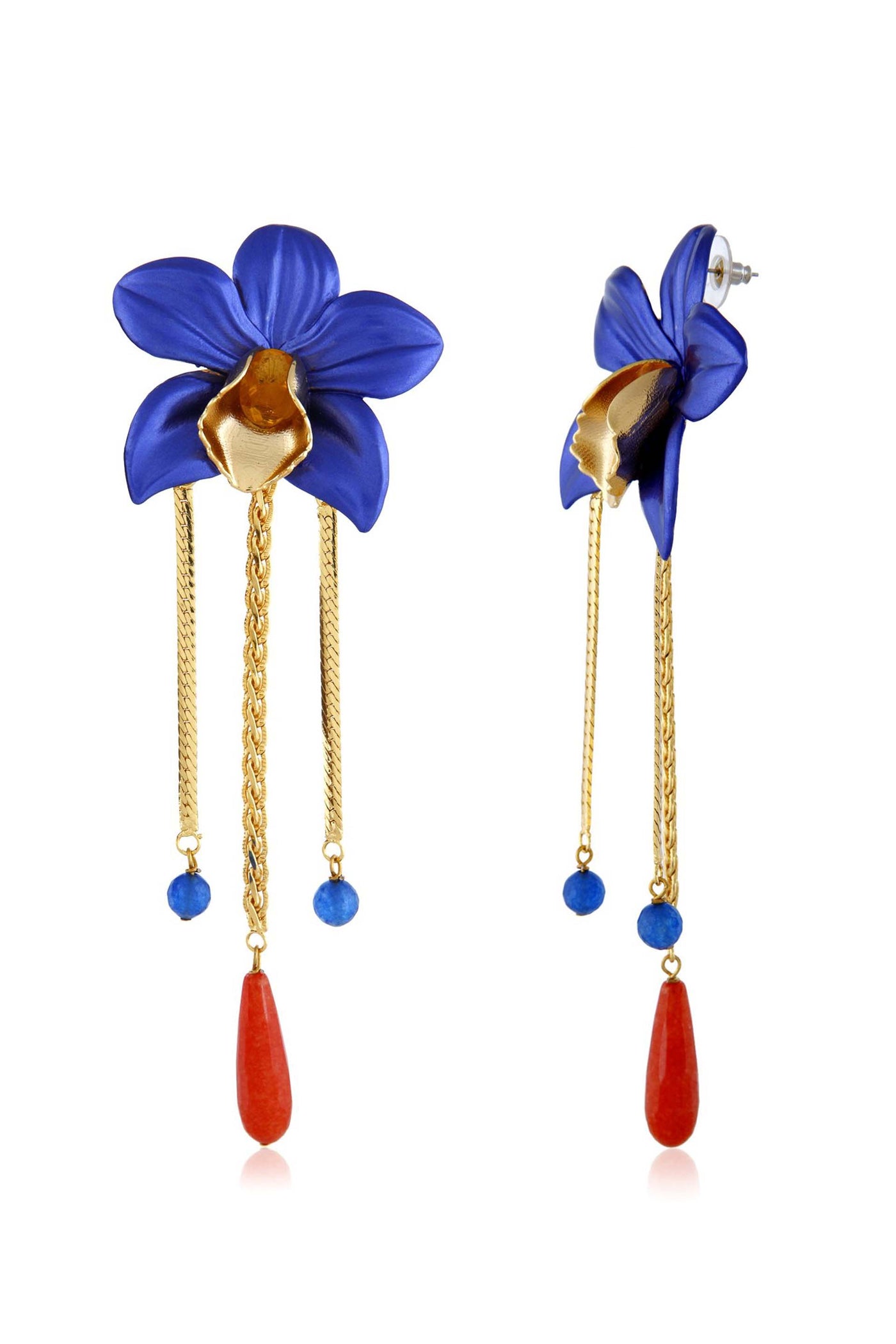 Valliyan dangling orchid earring fashion jewellery online shopping melange singapore indian designer wear