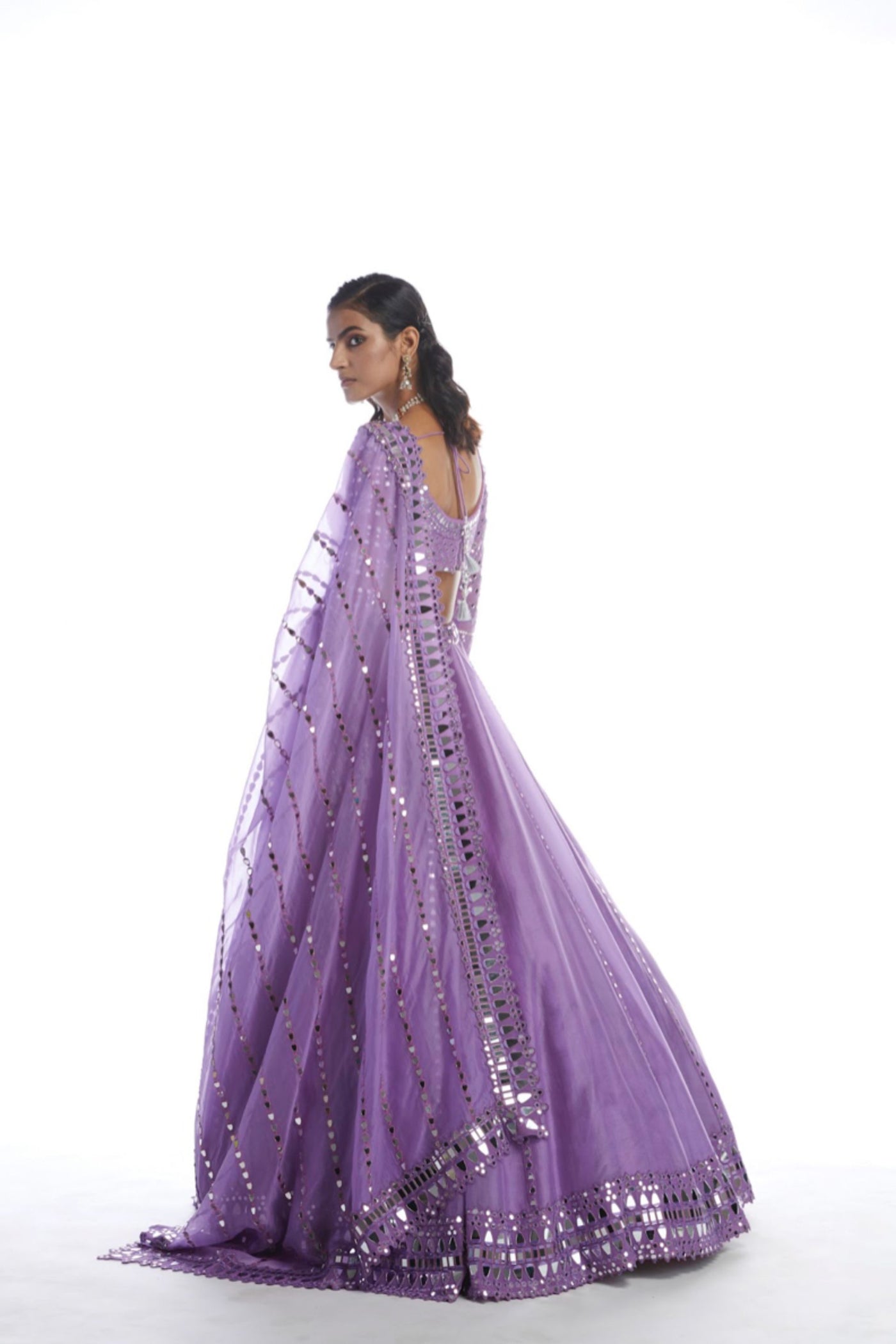 V Vani Vats Catnip Purple Lehenga Set Indian designer wear online shopping melange singapore