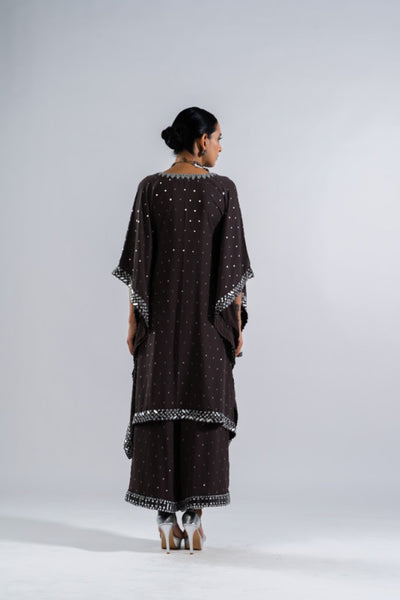 V Vani Vats Charcoal Grey Kaftan SetIndian designer wear online shopping melange singapore