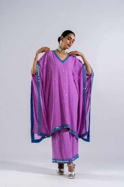 V Vani Vats Mauve Kaftan Set Indian designer wear online shopping melange singapore