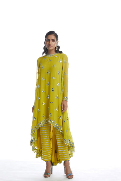 V Vani Vats Moss Green Kurta Set Indian designer wear online shopping melange singapore