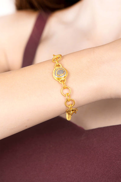 Zariin Armour Of Style Link Bracelet gold fashion jewellery online shopping melange singapore indian designer wear
