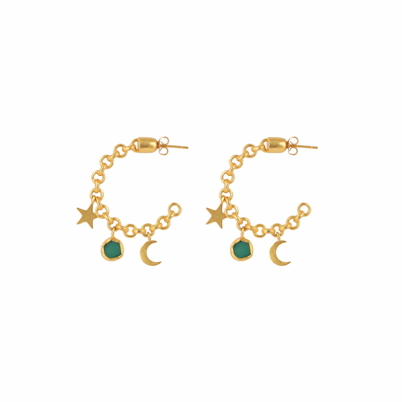 Arty Everyday Green Chalcedony Earrings