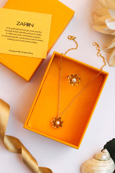 Zariin Daisy Days Gift Box gold fashion jewellery online shopping melange singapore indian designer wear