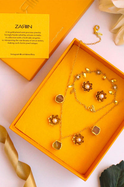 Zariin Daisy Dreams Gift Box gold fashion jewellery online shopping melange singapore indian designer wear