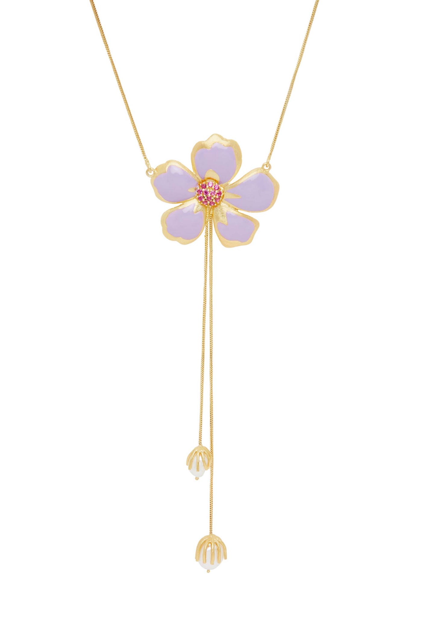 Zariin Hibiscus Allure Pendant Necklace fashion jewellery online shopping melange singapore indian designer wear