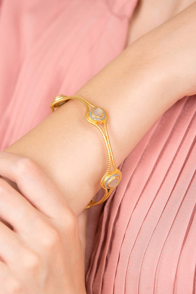 Zariin Stone Age Glam Bangle gold fashion jewellery online shopping melange singapore indian designer wear
