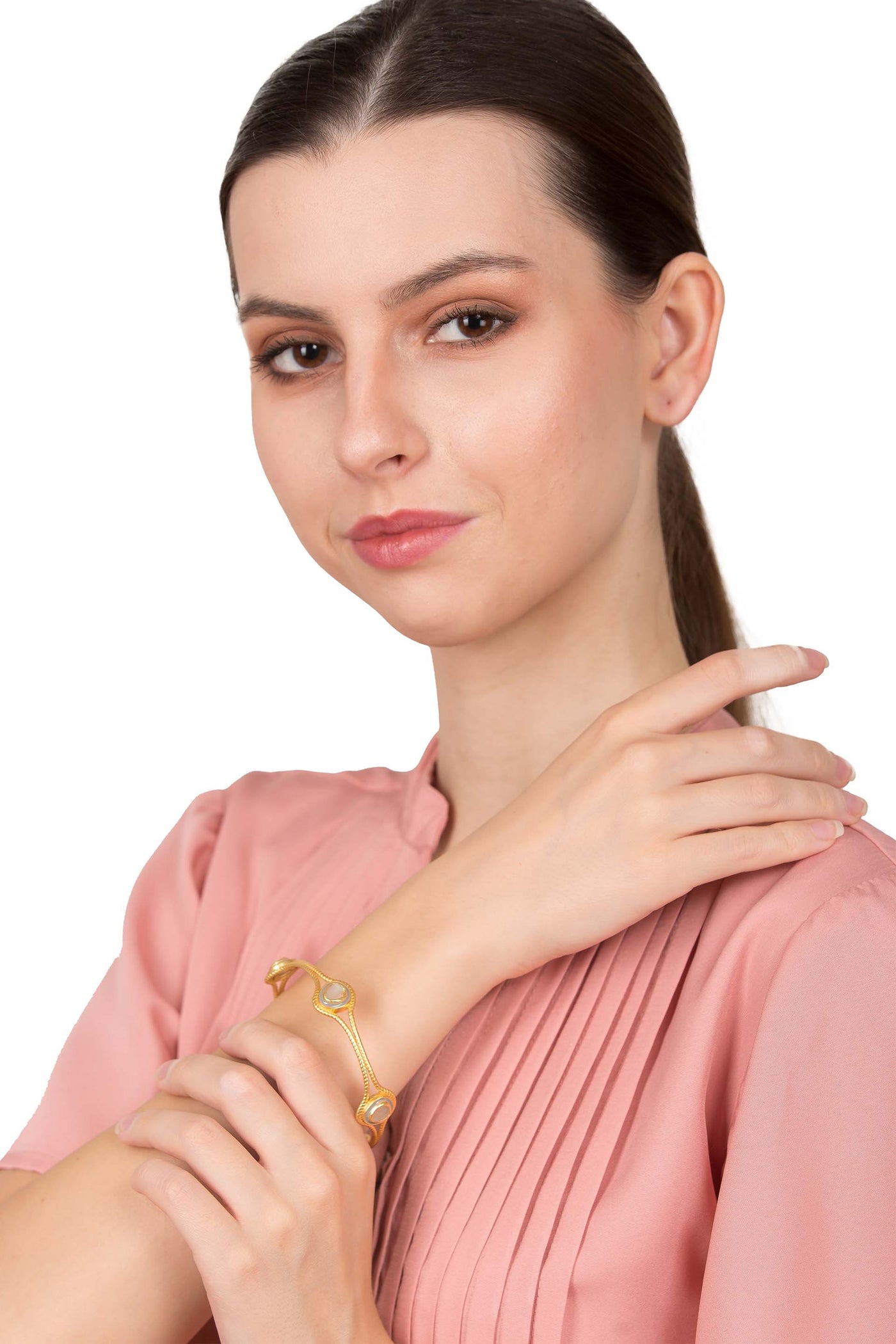 Zariin Stone Age Glam Bangle gold fashion jewellery online shopping melange singapore indian designer wear