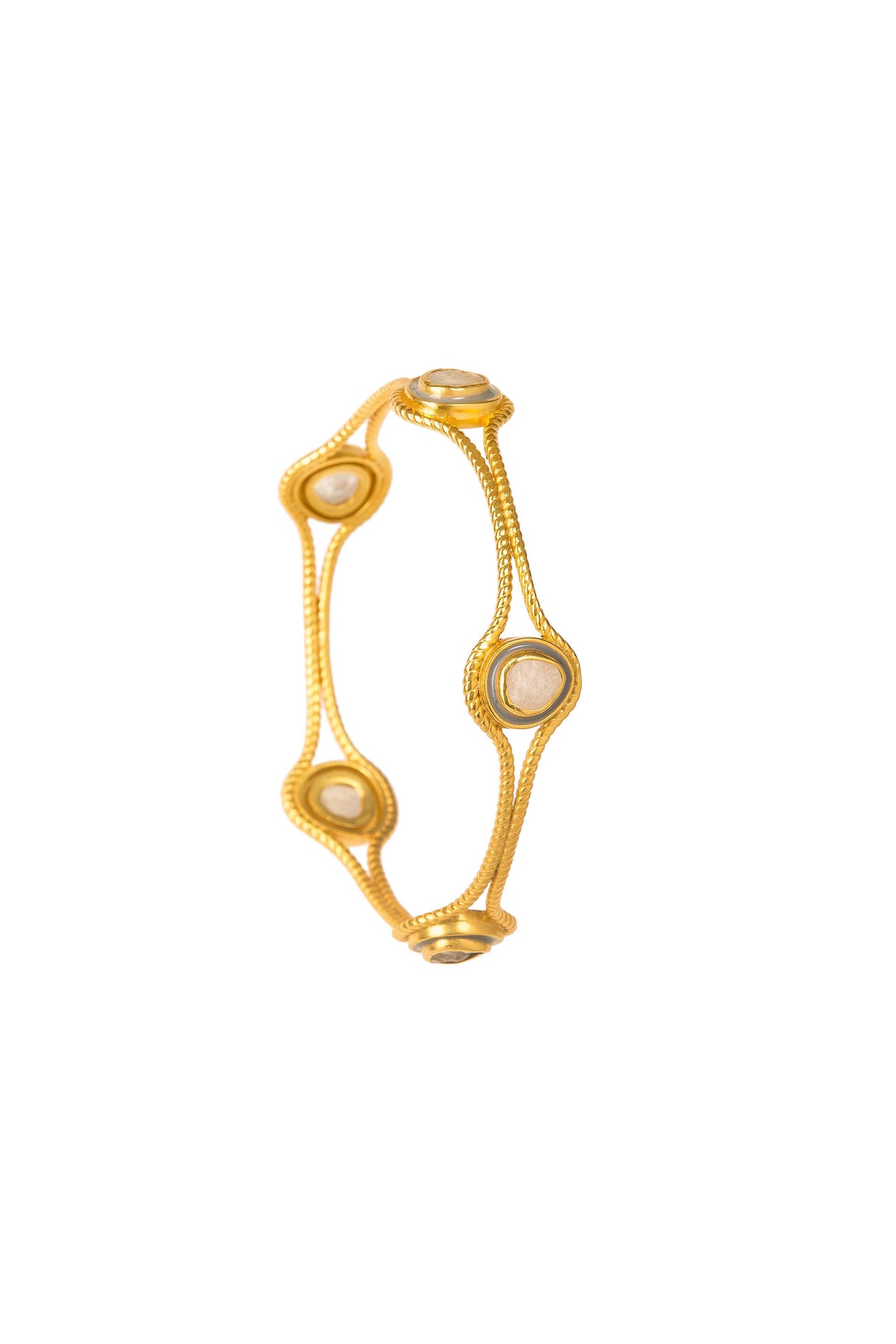 Zariin Stone Age Glam Bangle gold fashion jewellery online shopping melange singapore indian designer wear