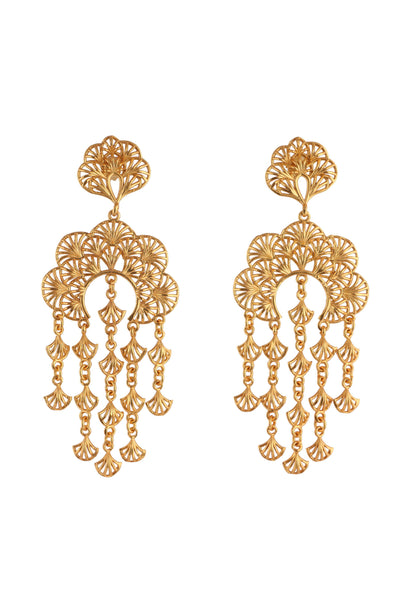 Zariin jewellery Cascading Buds Necklace And Earrings Set gold online shopping melange singapore festive indian designer wear