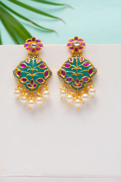 Zevar Kundan earrings fashion jewellery online shopping melange singapore indian designer wear