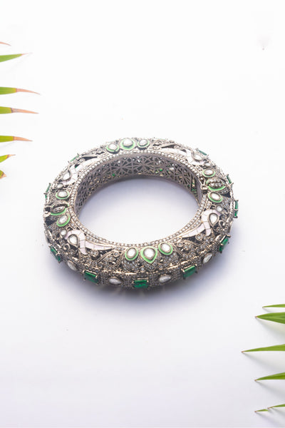 Kundan Kadas Emerald fashion jewellery online shopping melange singapore indian designer wear