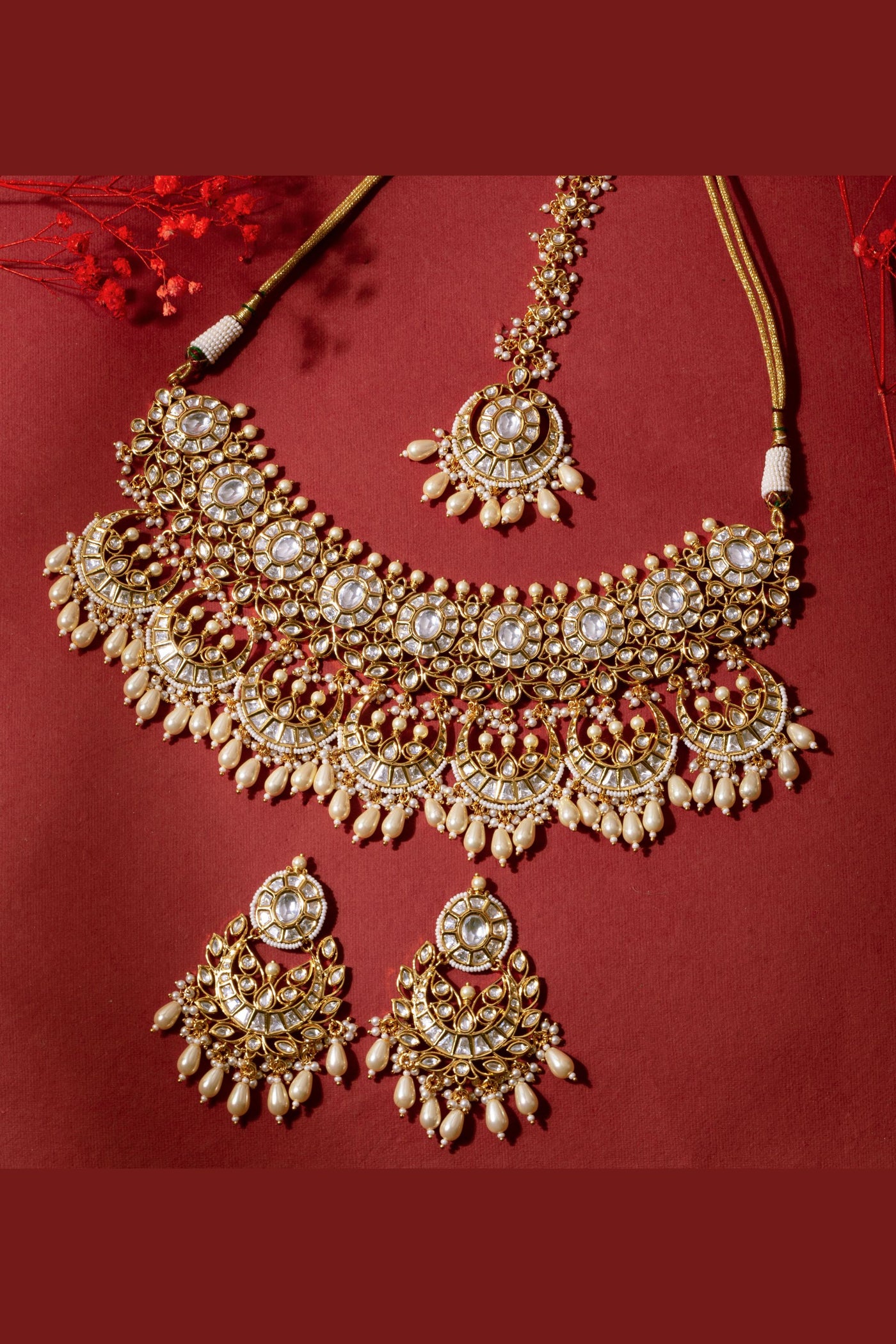 Zevar Kundan Set fashion jewellery online shopping melange singapore indian designer wear