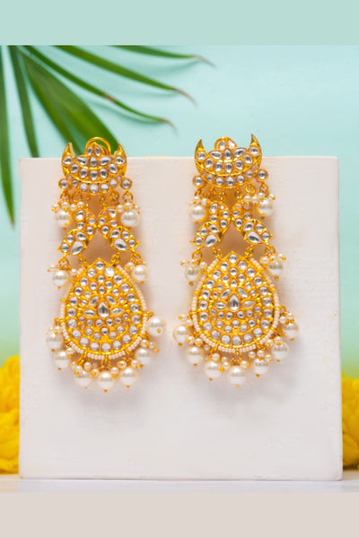 Zevar Kundan Earrings fashion jewellery online shopping melange singapore indian designer wear