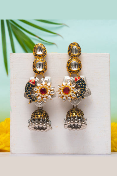 Zevar Kundan Earrings fashion jewellery online shopping melange singapore indian designer wear