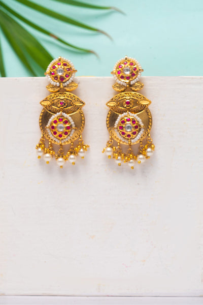 Zevar Kundan earrings fashion jewellery online shopping melange singapore indian designer wear