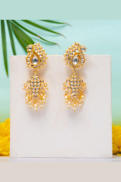 Zevar Kundan Earrings fashion jewellery online shopping melange singapore indian designer wear