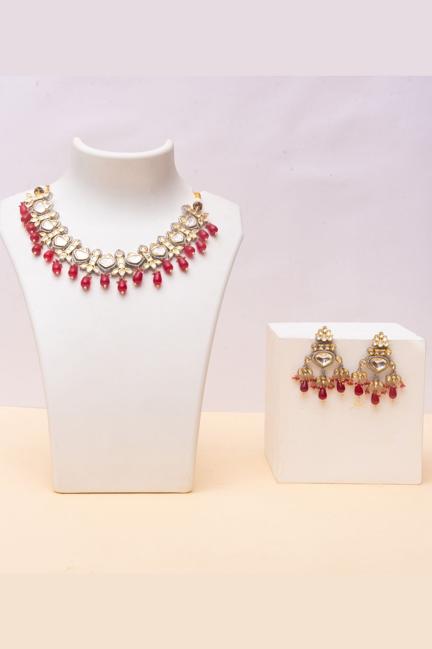 Kundan Necklace Set Red