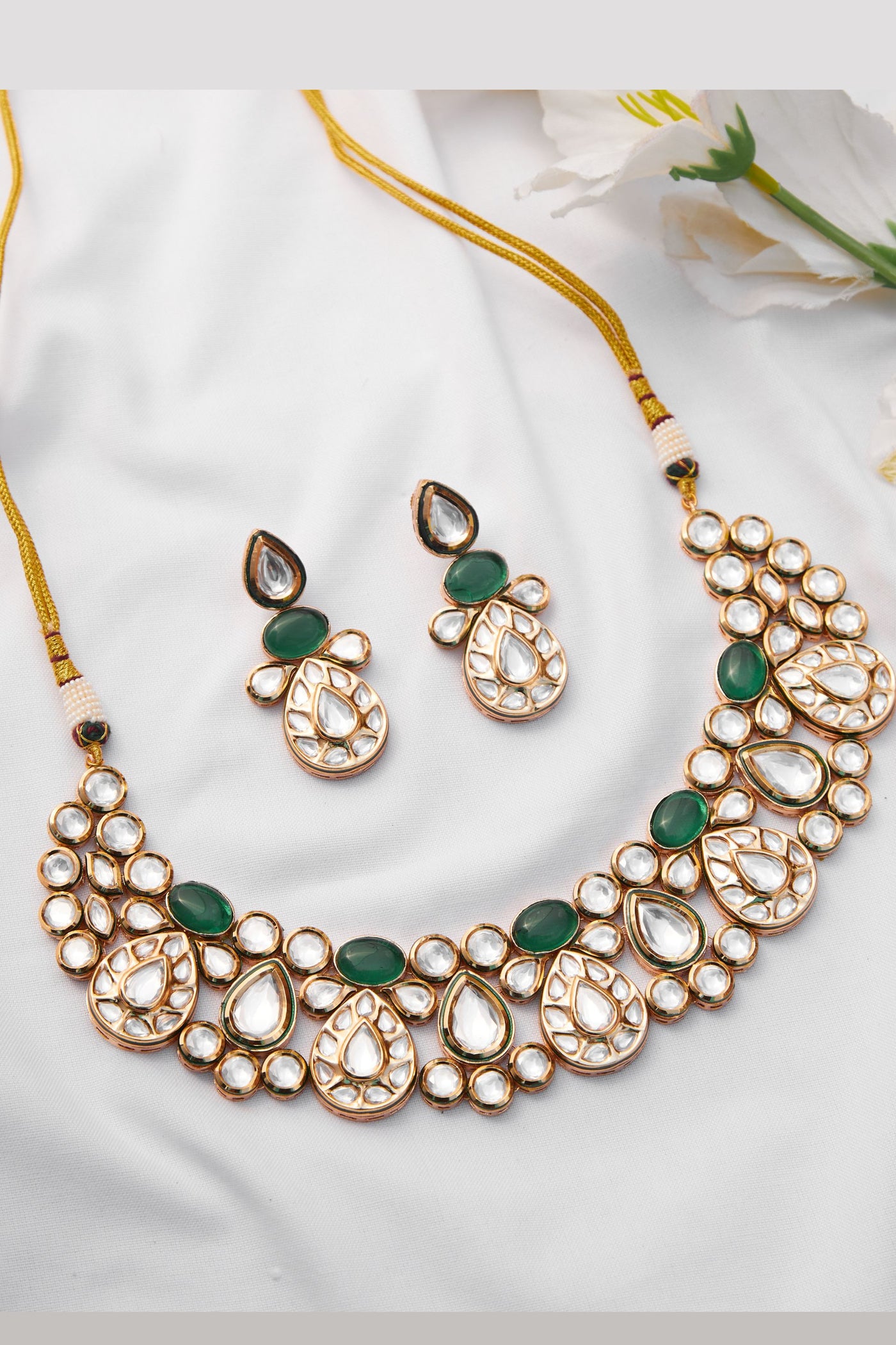 Zevar Kundan Set fashion jewellery online shopping melange singapore indian designer wear