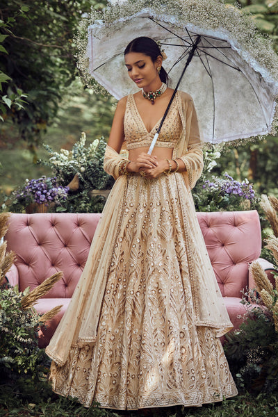 Anita Dongre - Idaya lehenga champagne- Indian Designer wear Online Shopping