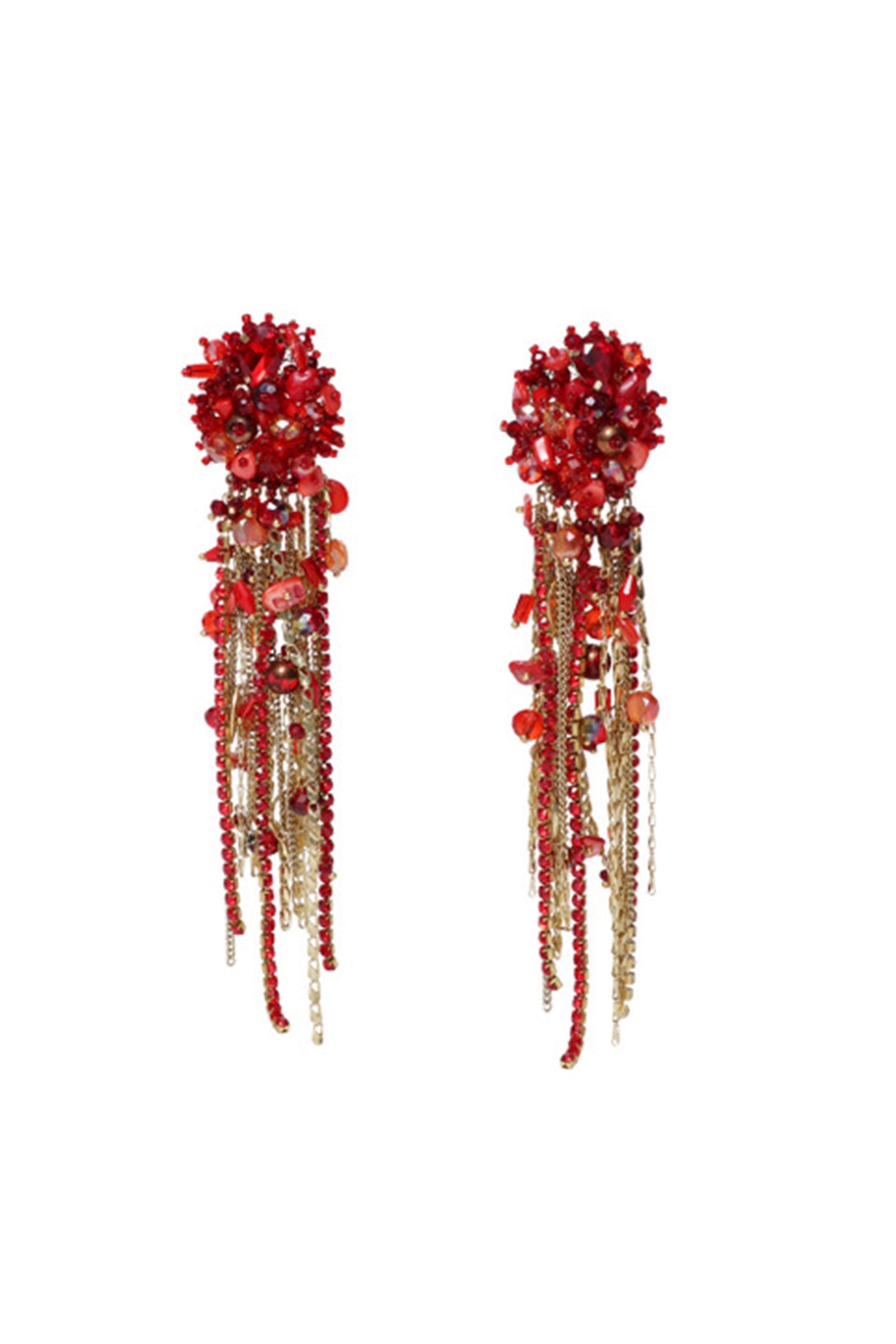 Red Beaded Earring