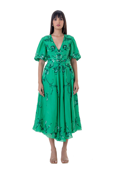 gaya Aster Dress green online shopping melange singapore indian designer wear