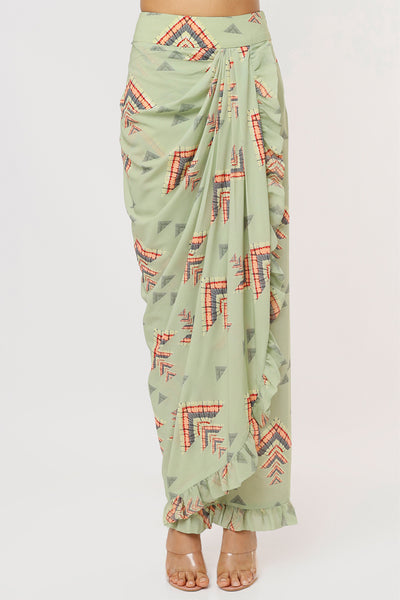 Gopi vaid Adra Co-ord Set mint green festive Indian designer wear online shopping melange singapore