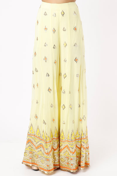 Gopi vaid arzu cape pant set yellow festive Indian designer wear online shopping melange singapore
