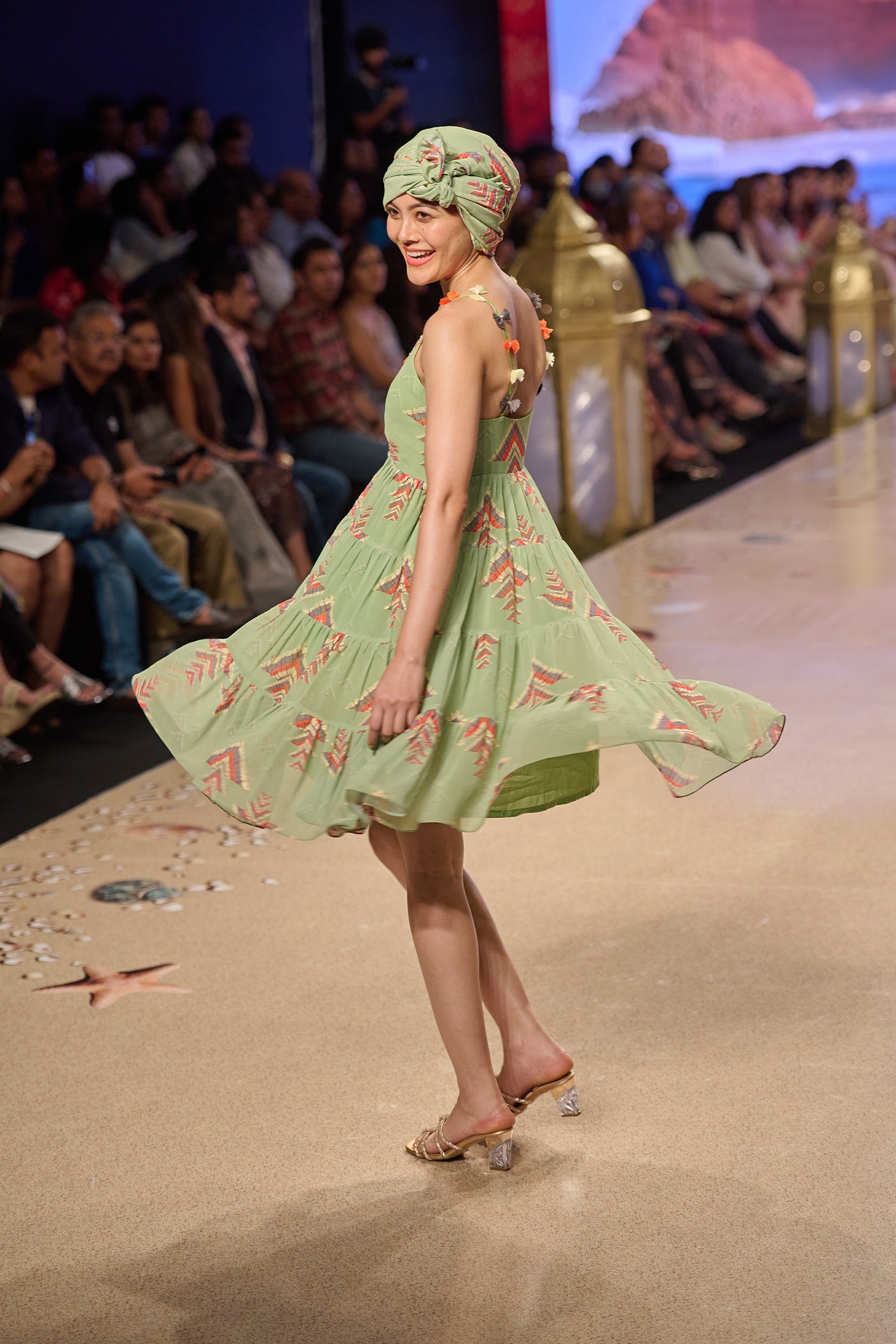 Gopi vaid Talia Short Dress mint green festive Indian designer wear online shopping melange singapore
