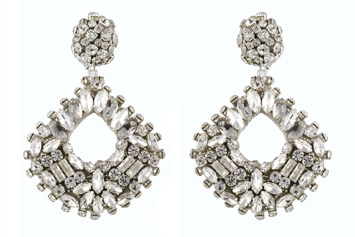 Embellished Silver Earrings