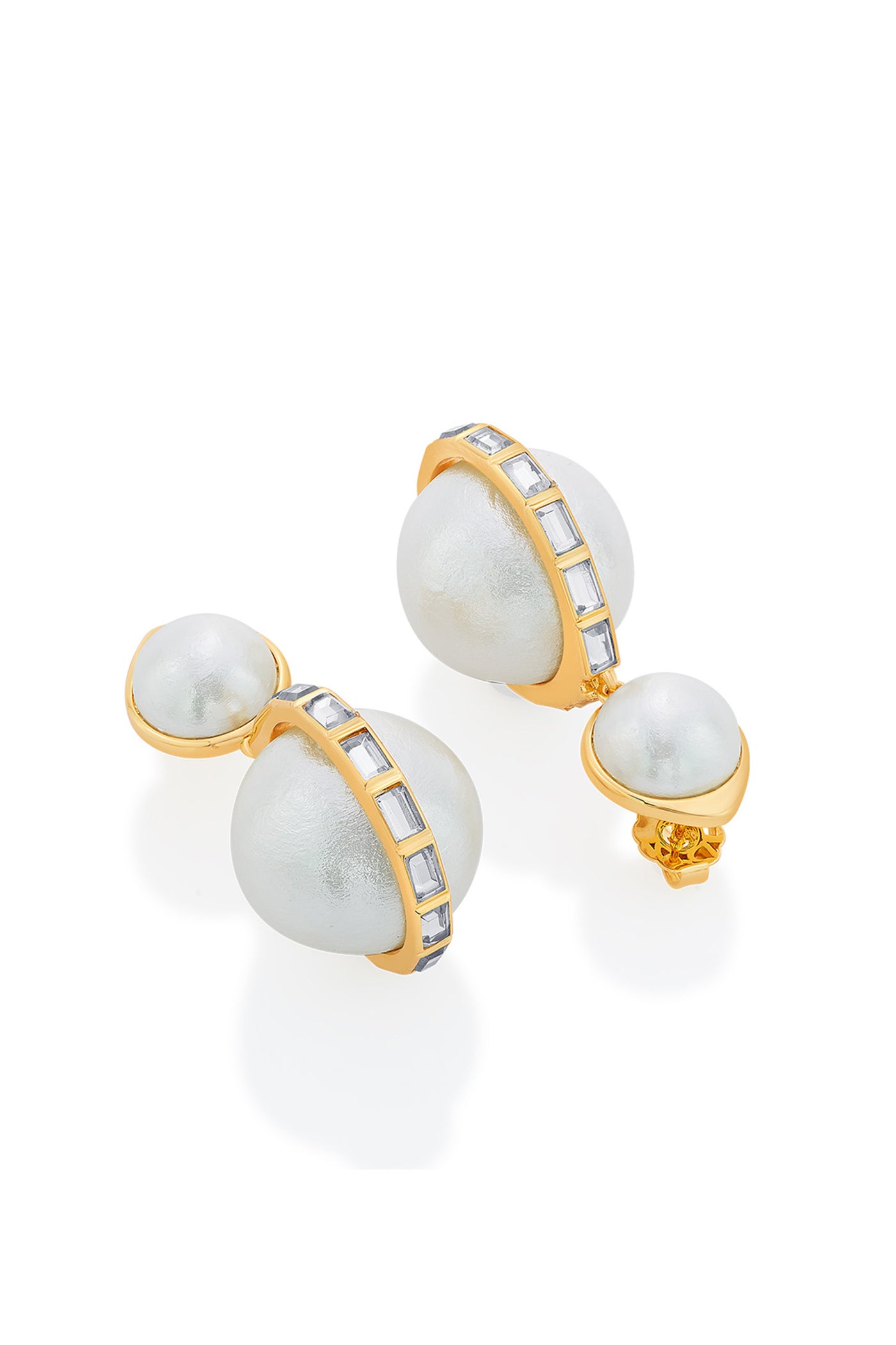 isharya Amara Pearl Duo Drop Earrings fashion jewellery online shopping melange singapore indian designer wear