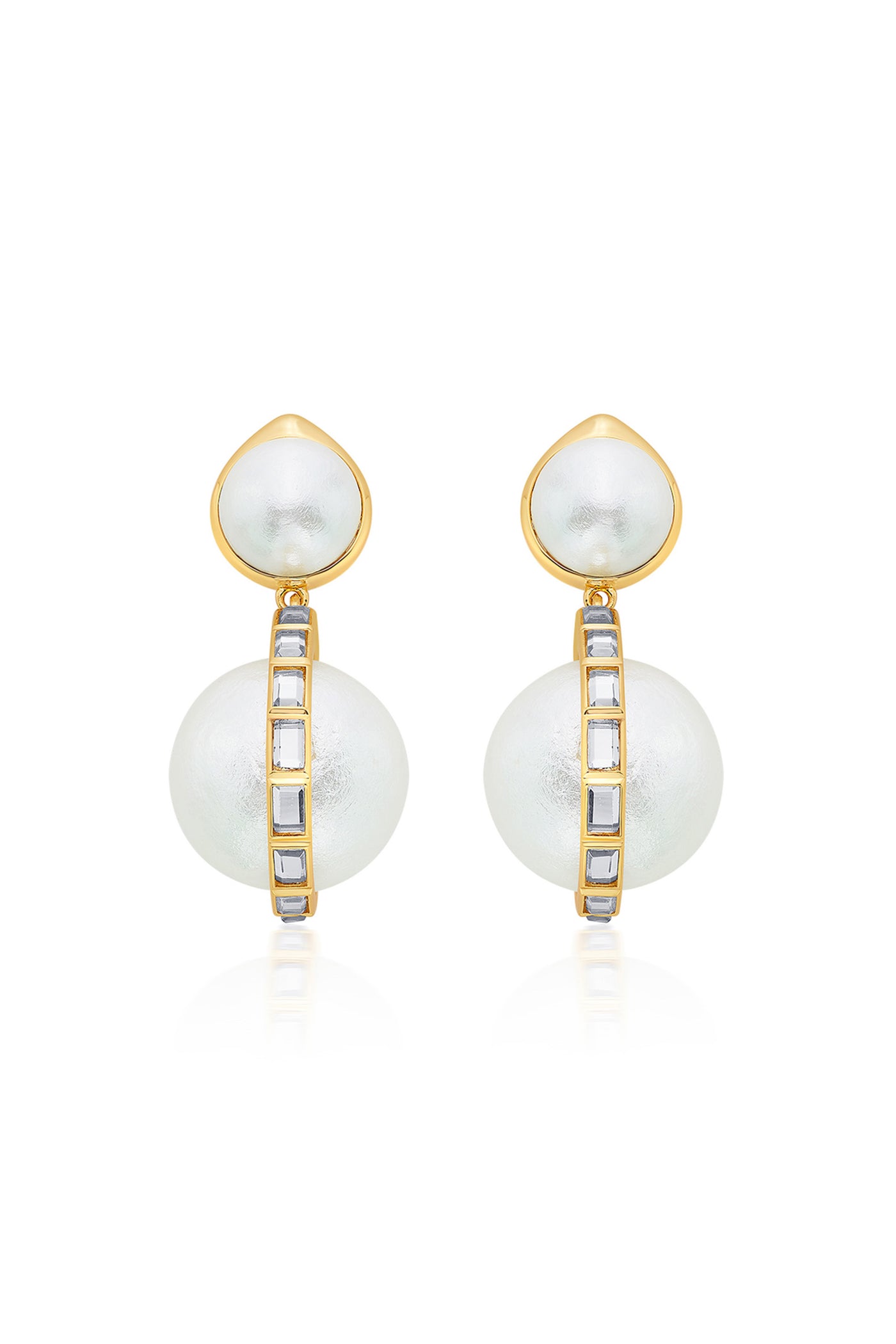 isharya Amara Pearl Duo Drop Earrings fashion jewellery online shopping melange singapore indian designer wear