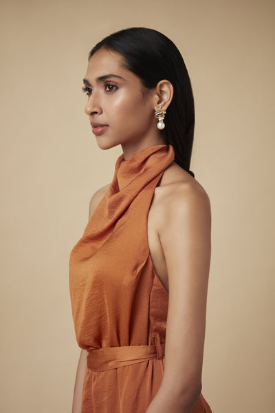 Isharya - Mirrors on the move 2.0 abstract pearl drop earrings - Melange Singapore - Indian Designer Wear Online Shopping