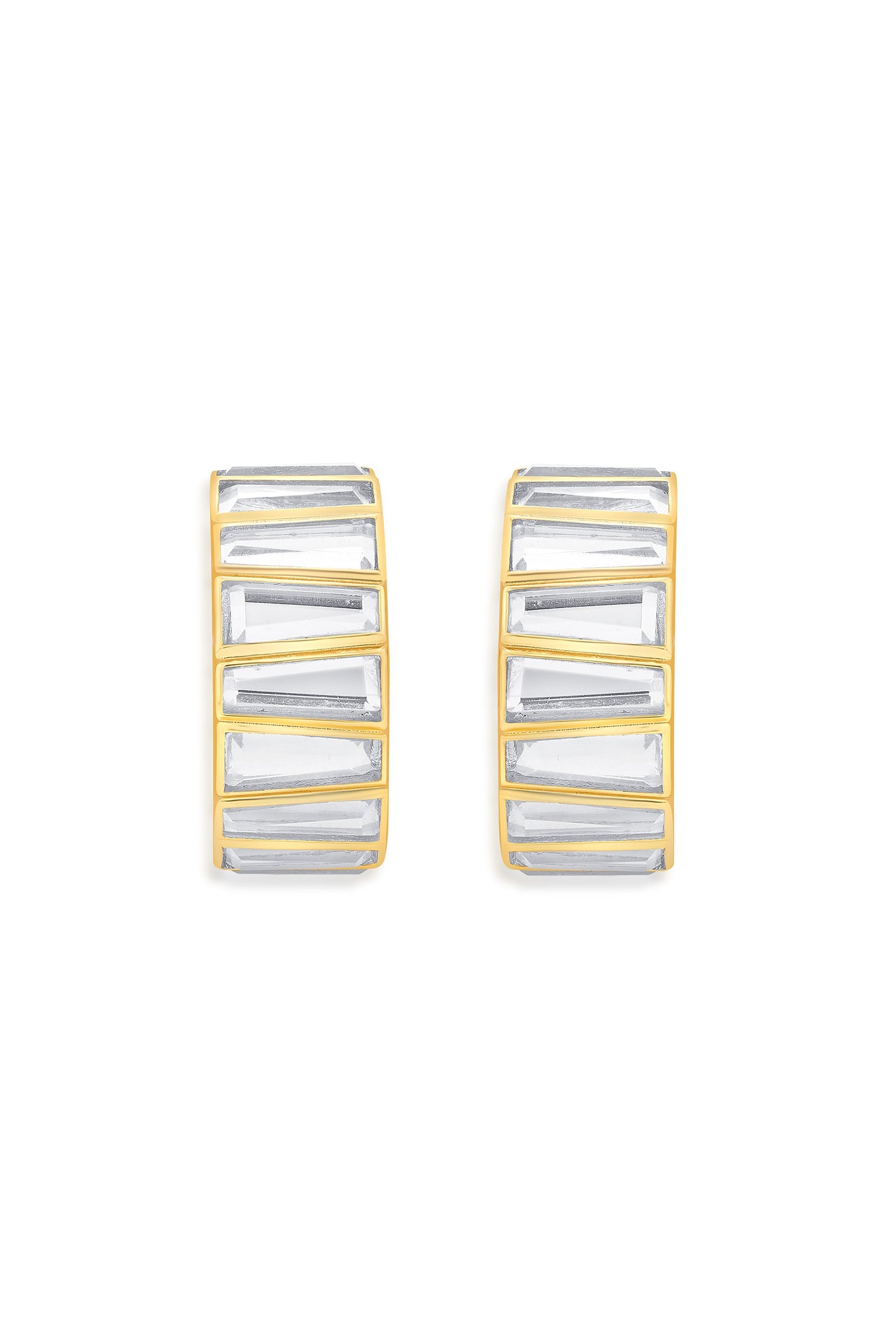 Mirrors on the Move 2.0 Baguette Huggie Earrings