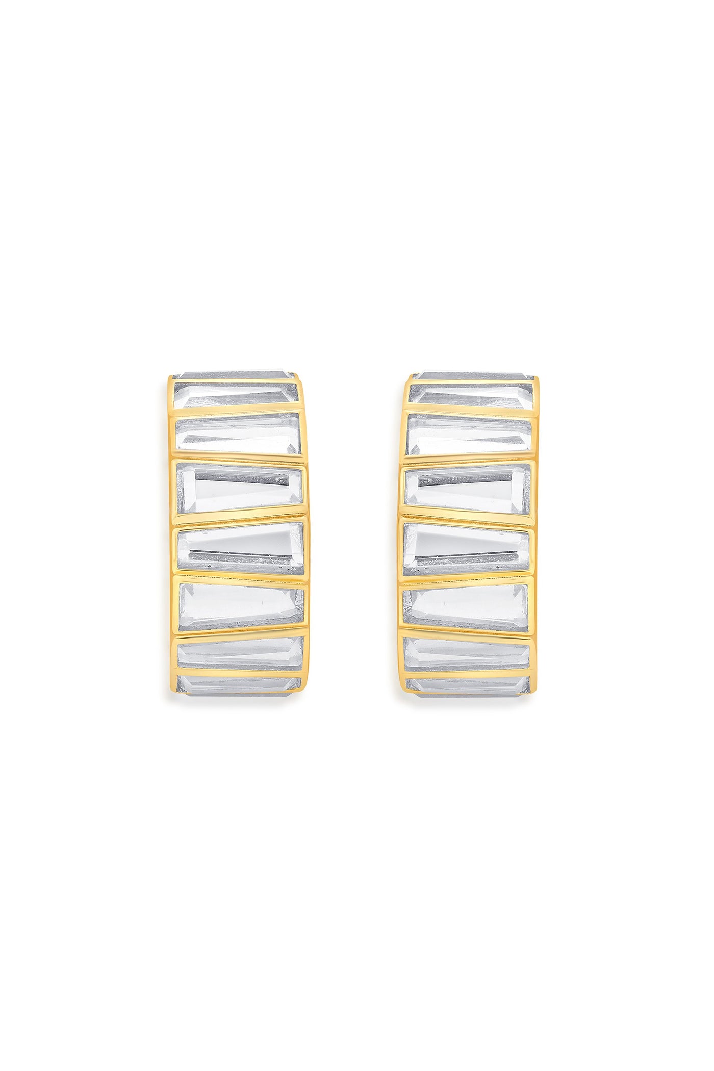 Mirrors on the Move 2.0 Baguette Huggie Earrings