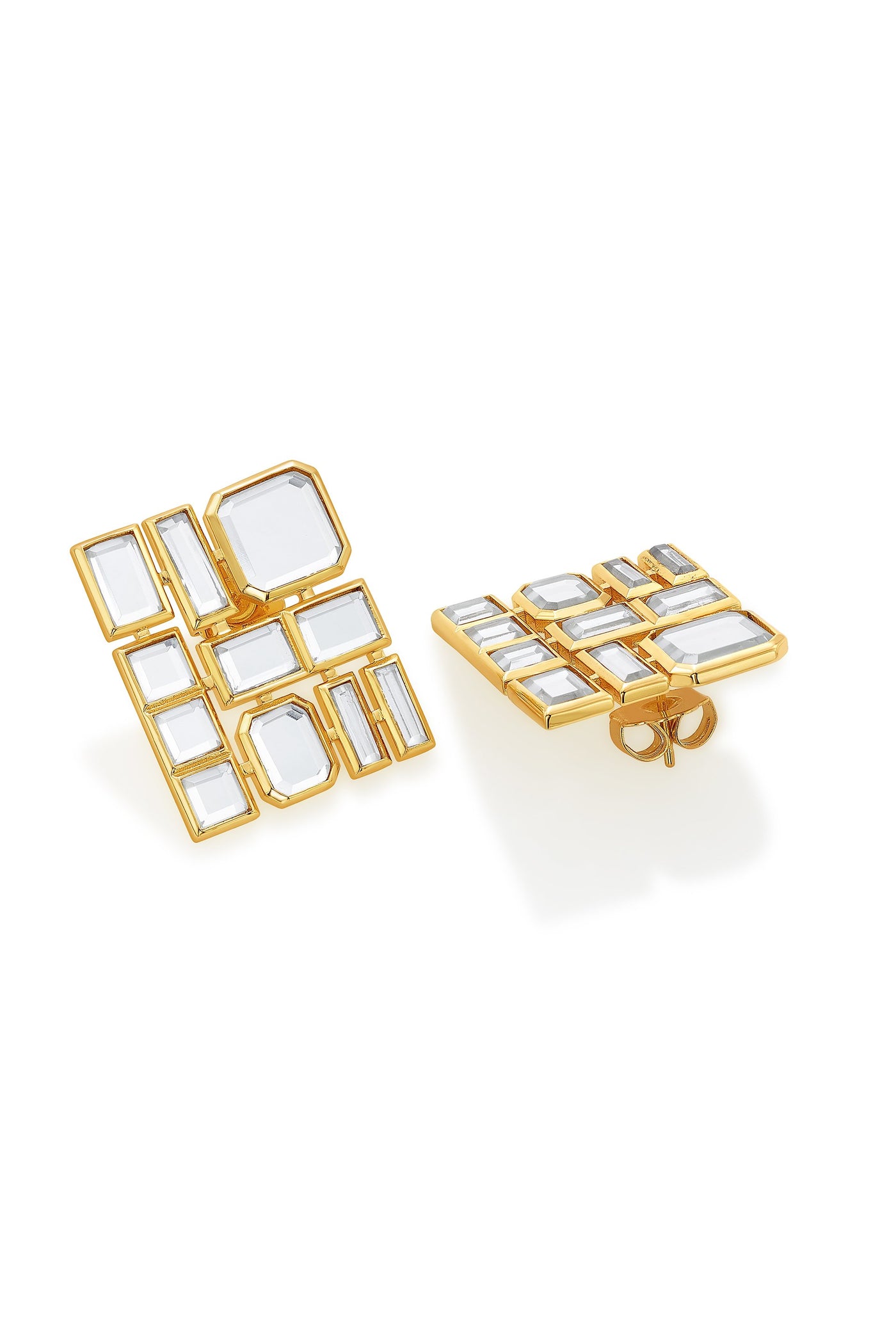 Mirrors on the Move 2.0 Square Stud Earrings