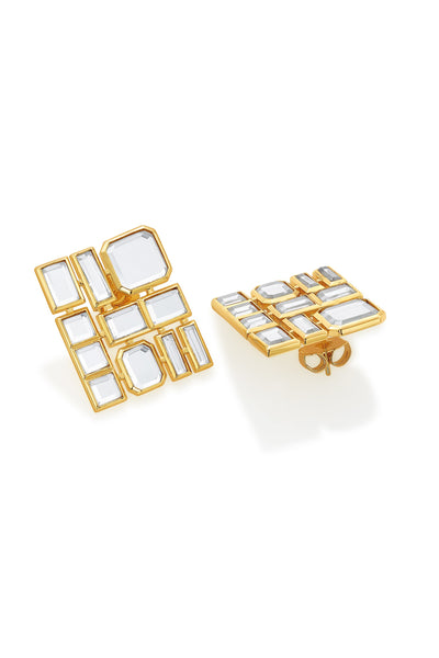 Mirrors on the Move 2.0 Square Stud Earrings