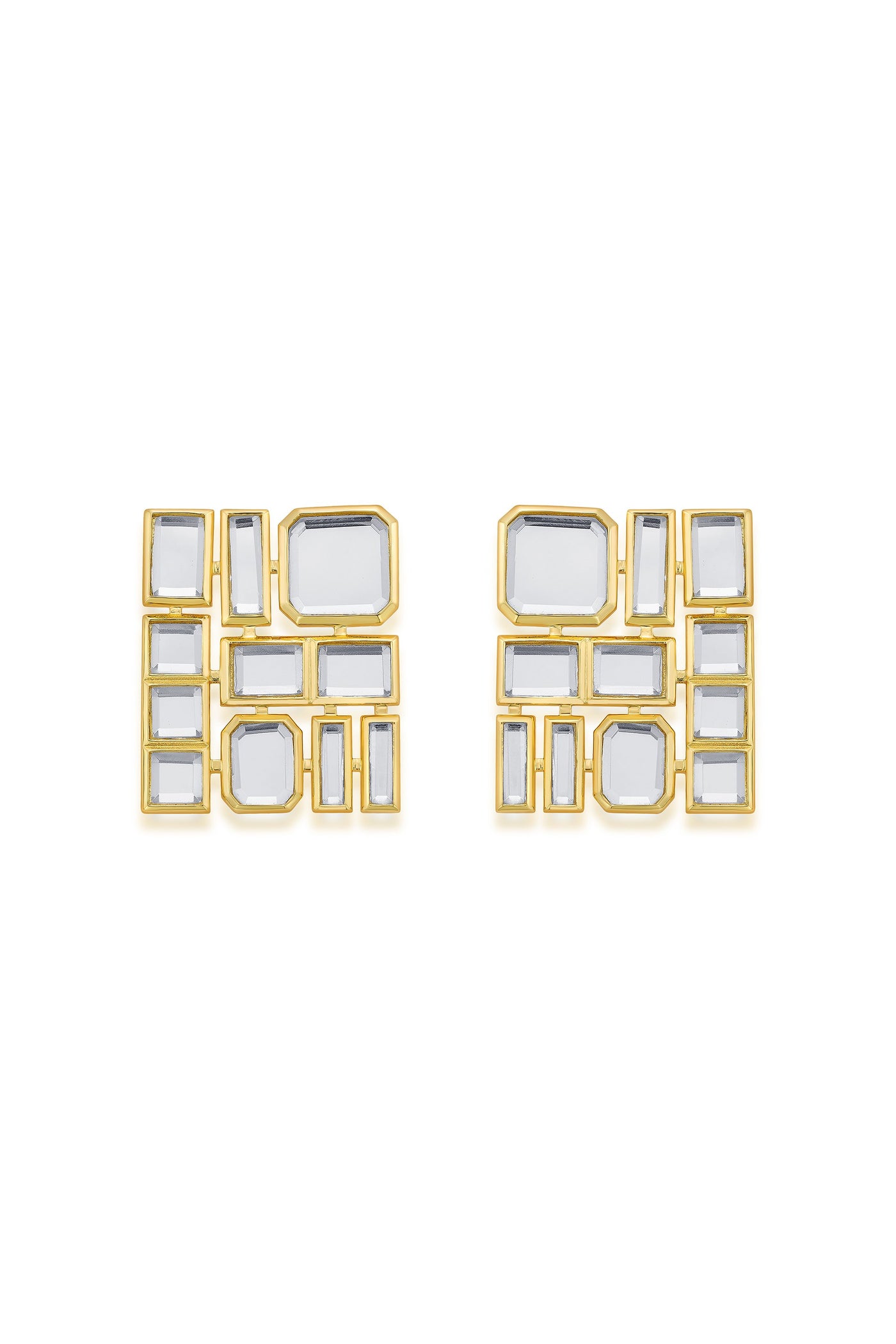 Mirrors on the Move 2.0 Square Stud Earrings