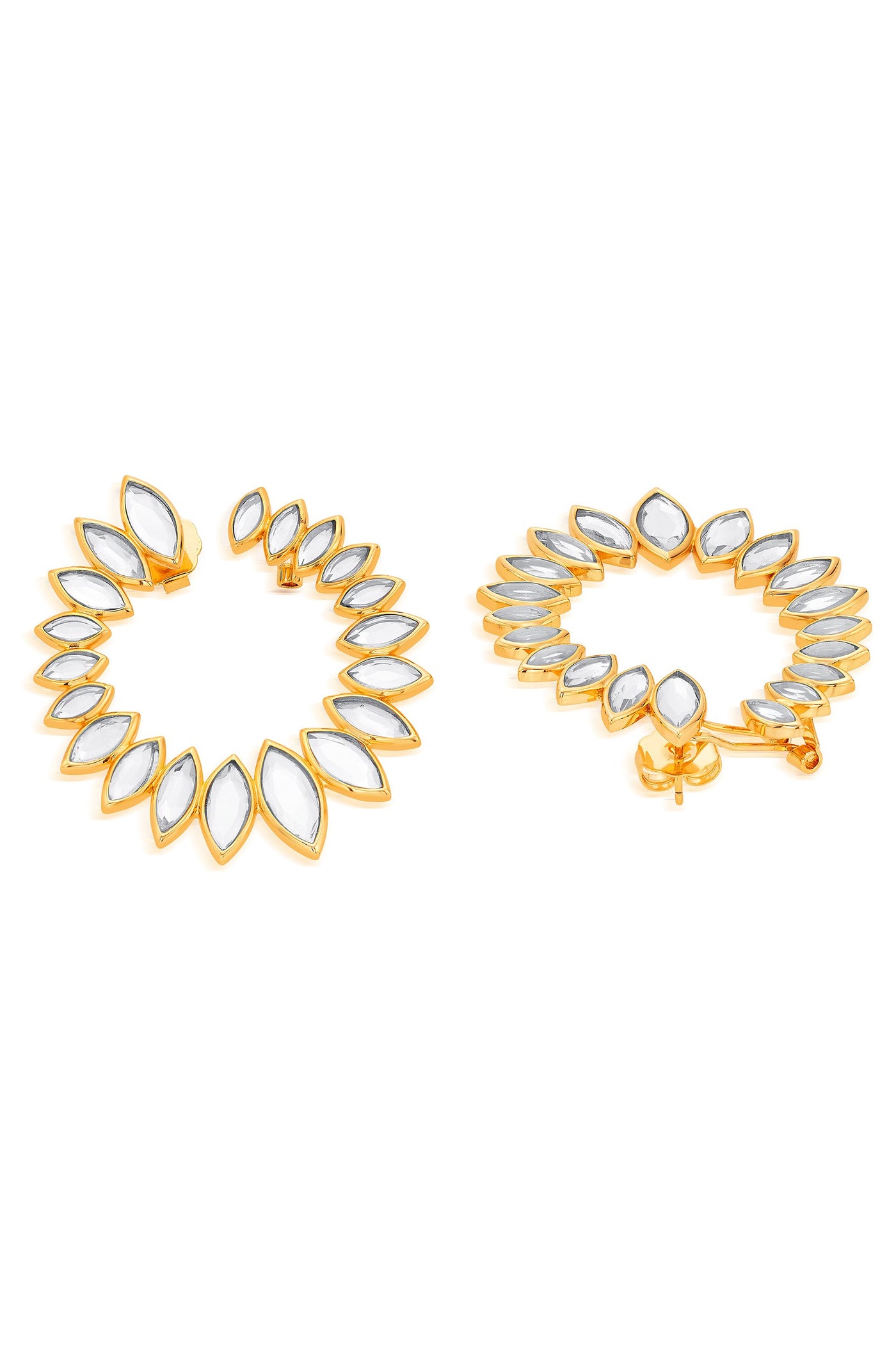 Modern Maharani Marquise Mirror Orange Peel Earrings