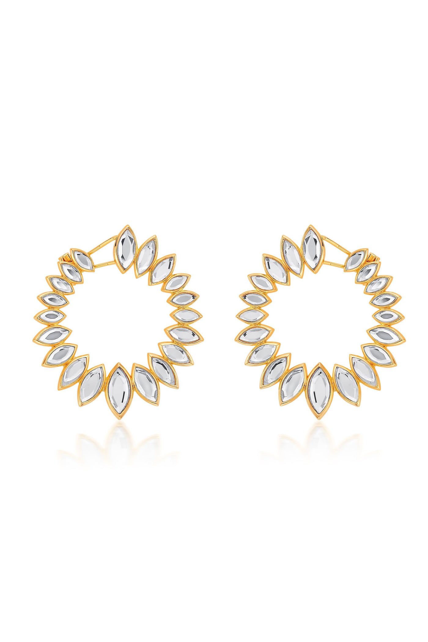 Modern Maharani Marquise Mirror Orange Peel Earrings