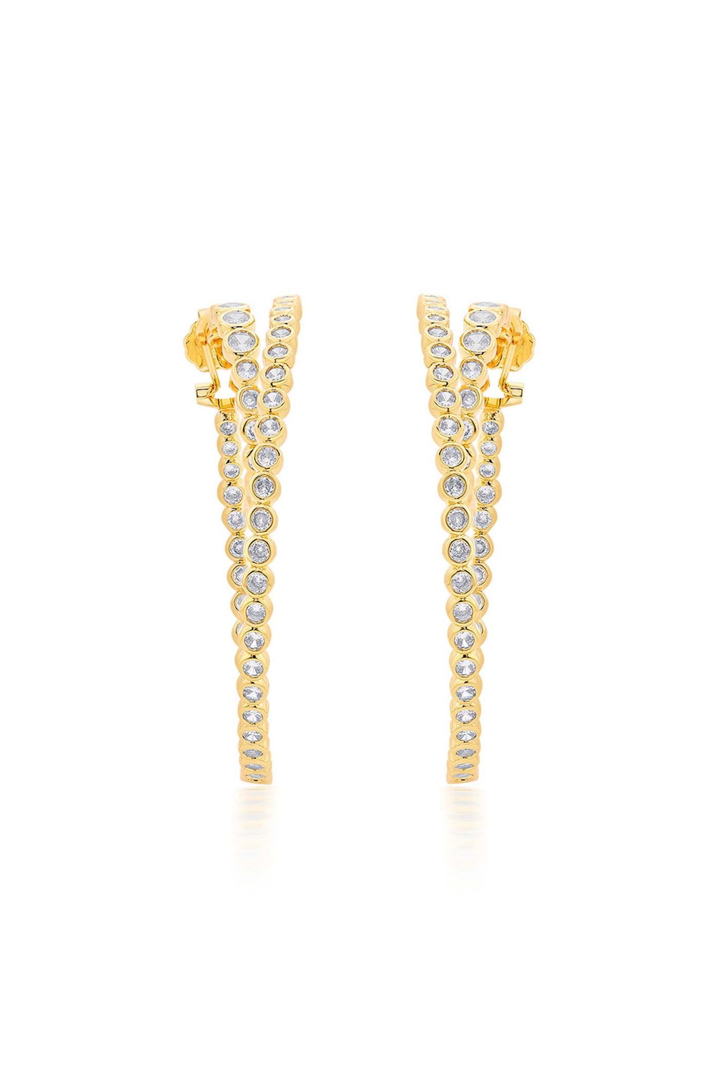 Isharya Aura Gold Swirl Hoop Earrings In 18kt Gold Plated fashion jewellery online shopping melange singapore indian designer wear