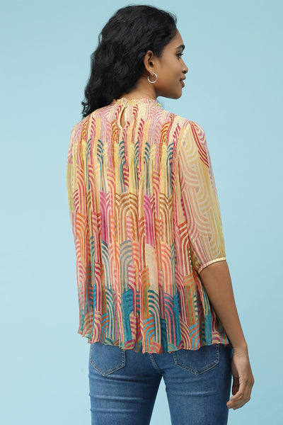 label ritu kumar Multi Color Printed Top With Camisole western  designer wear online shopping melange singapore