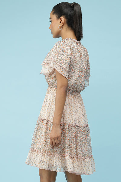 label ritu kumarPink Floral Printed Short Dress  western  designer wear online shopping melange singapore
