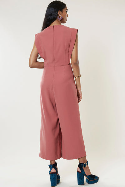 label ritu kumar Round neck sleeveless jumpsuit pink online shopping melange singapore indian designer wear