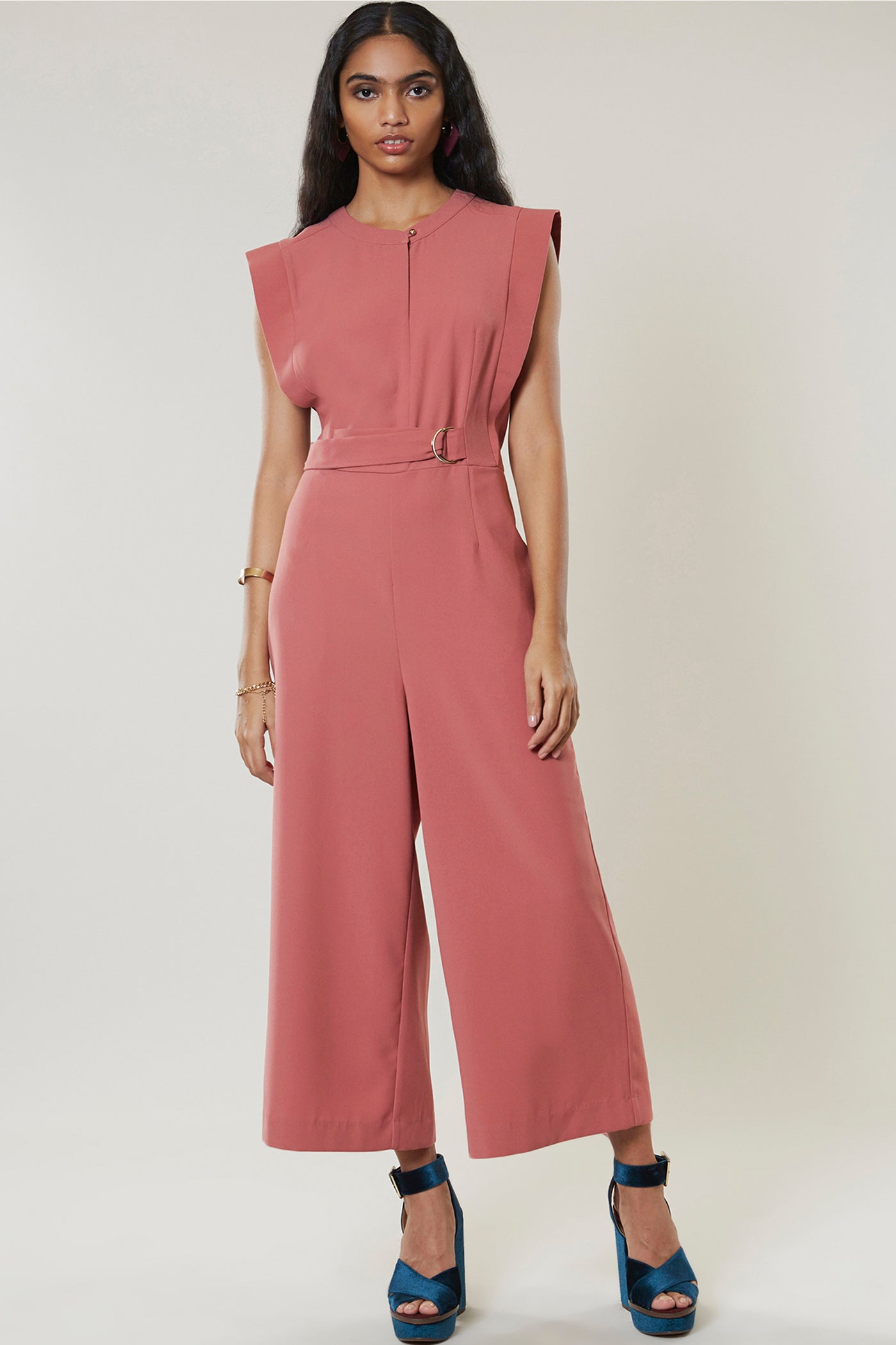 label ritu kumar Round neck sleeveless jumpsuit pink online shopping melange singapore indian designer wear