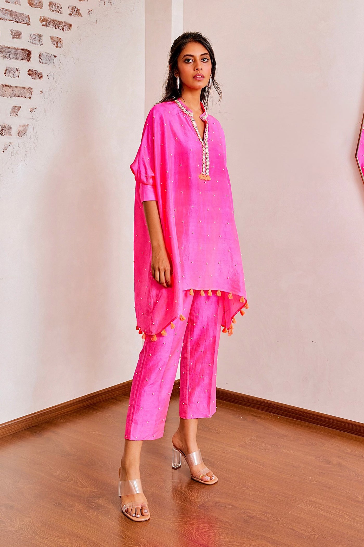 Maison Blu Hot Pink Unifit With Pant online shopping melange singapore indian designer wear