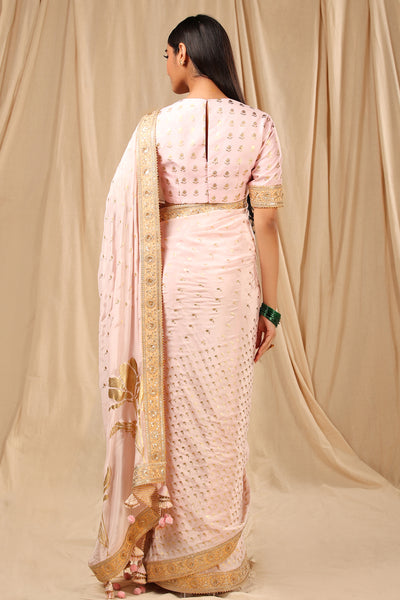 Masaba Baby Pink Wine Garden Saree festive indian designer wear online shopping melange singapore